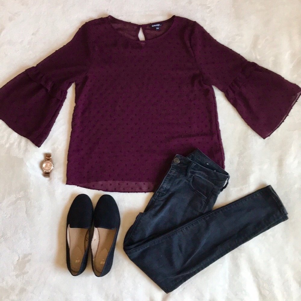 Polka Dot Bell Sleeve Blouse | George